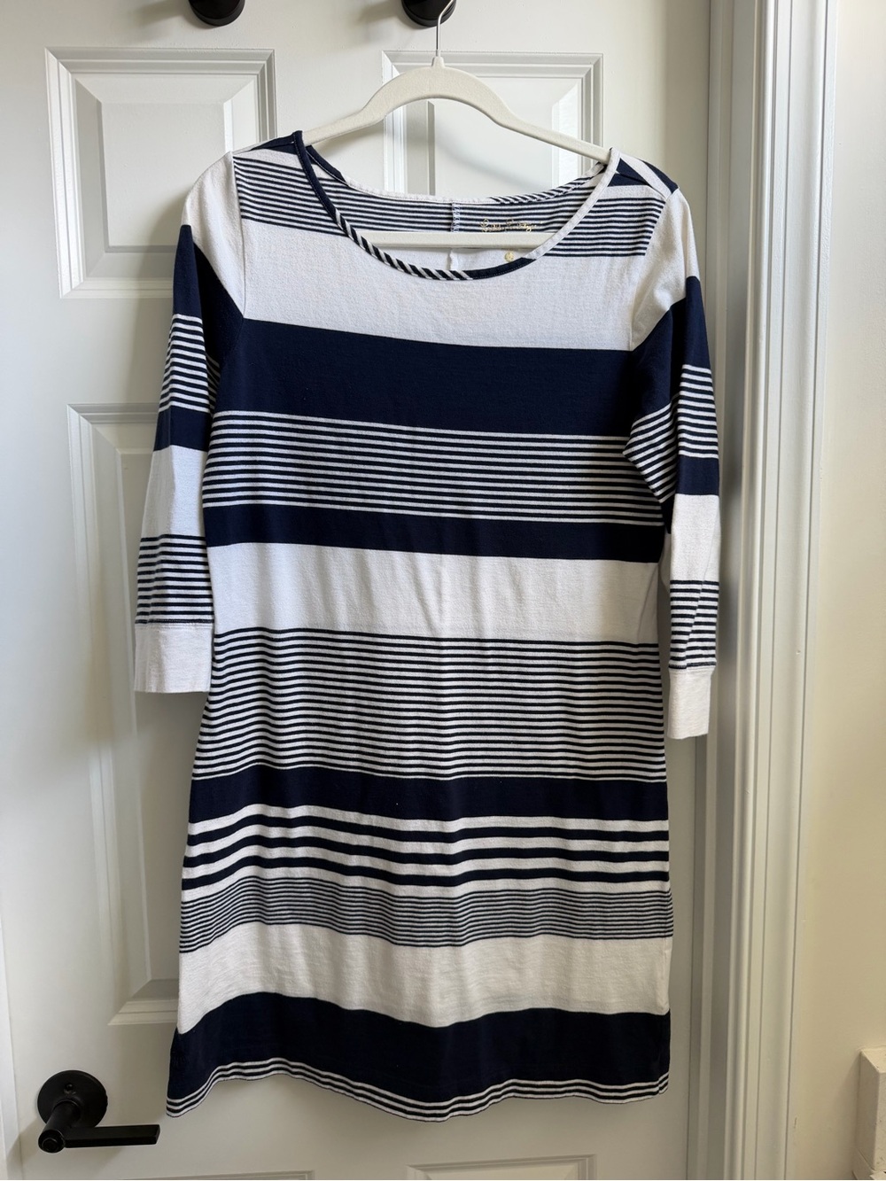 Navy and White Striped Boatneck Lilly Pulitzer Dress
